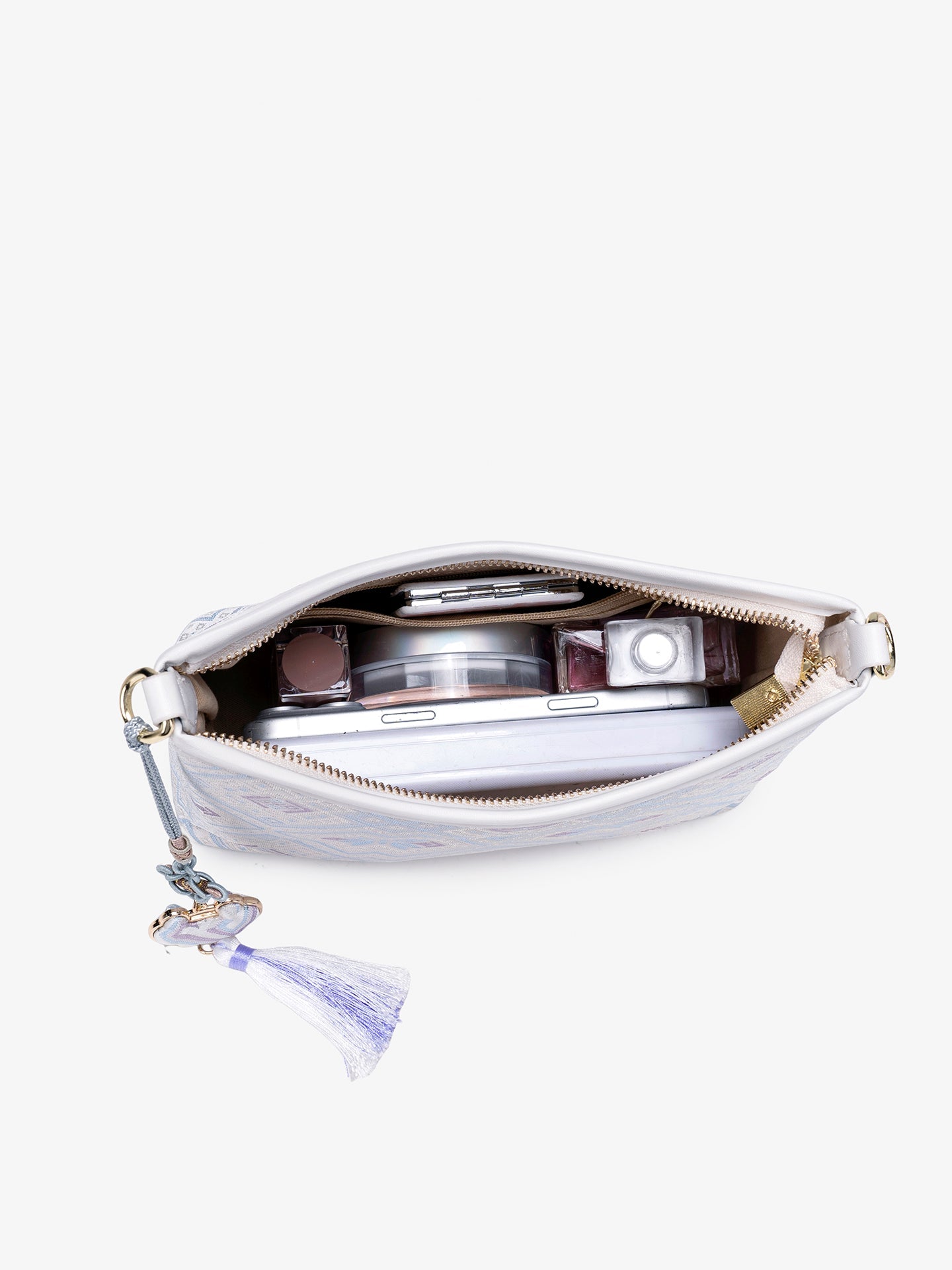 Bolsa Clutch Geométrica Lavanda com Tassel - imagem 10
