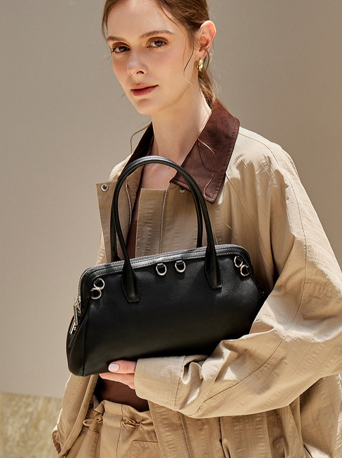 Bolsa Boston Definida em Couro - imagem 12