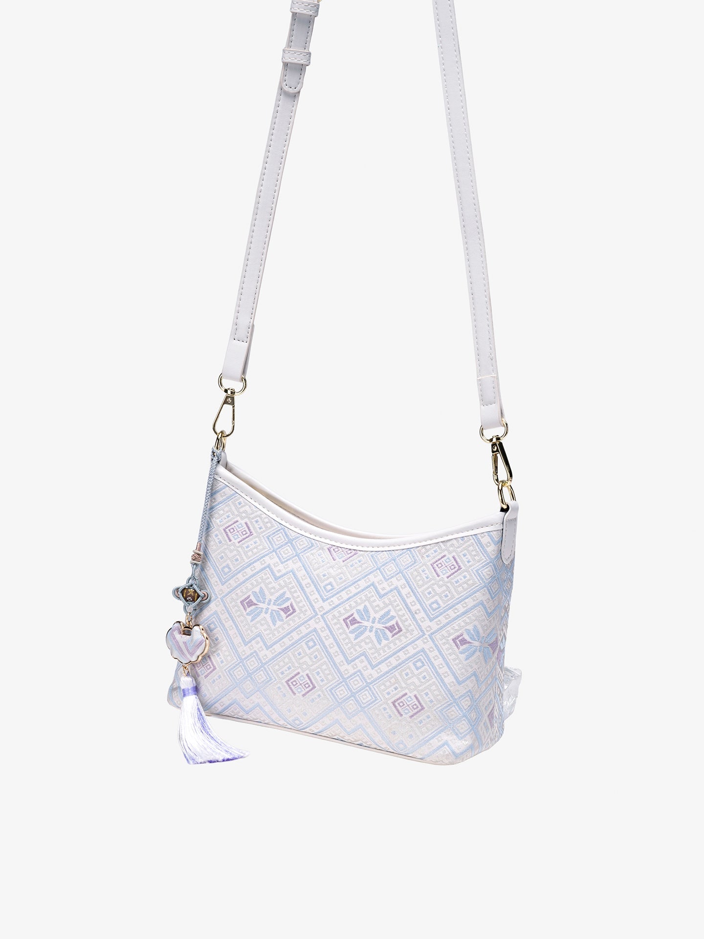 Bolsa Clutch Geométrica Lavanda com Tassel - imagem 7