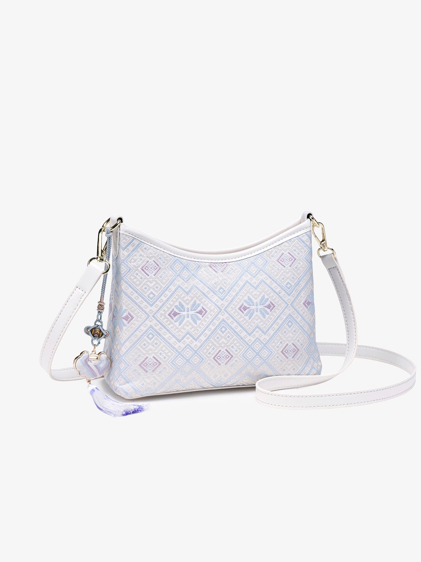Bolsa Clutch Geométrica Lavanda com Tassel - imagem 8