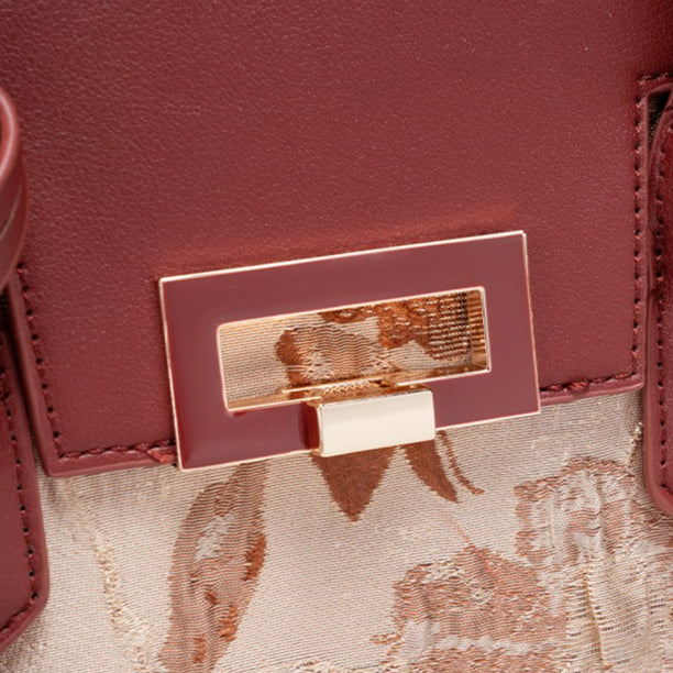 Bolsa Satchel Jacquard com Charm - imagem 14