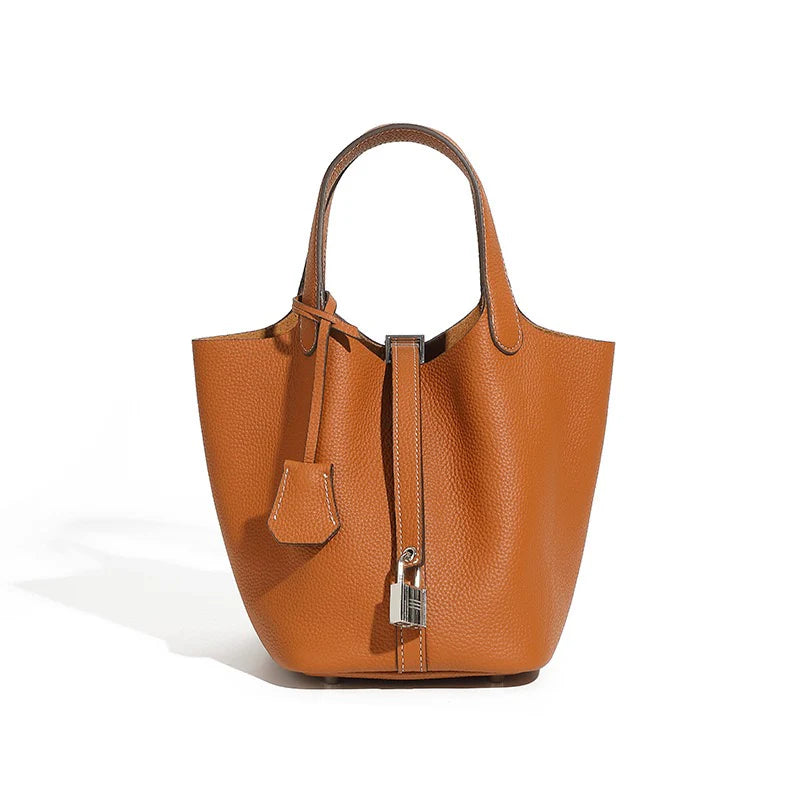 Bolsa Cesto Lumi com Fivela Prata - Amarelo