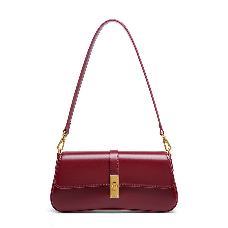 Bolsa Viena Baguete em couro vintage feminina imagem 7