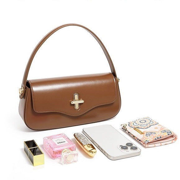 Bolsa Baguette Lara em Couro - vista interna