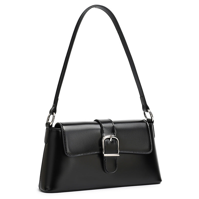 Bolsa Baguette Retrô em Couro - vista lateral