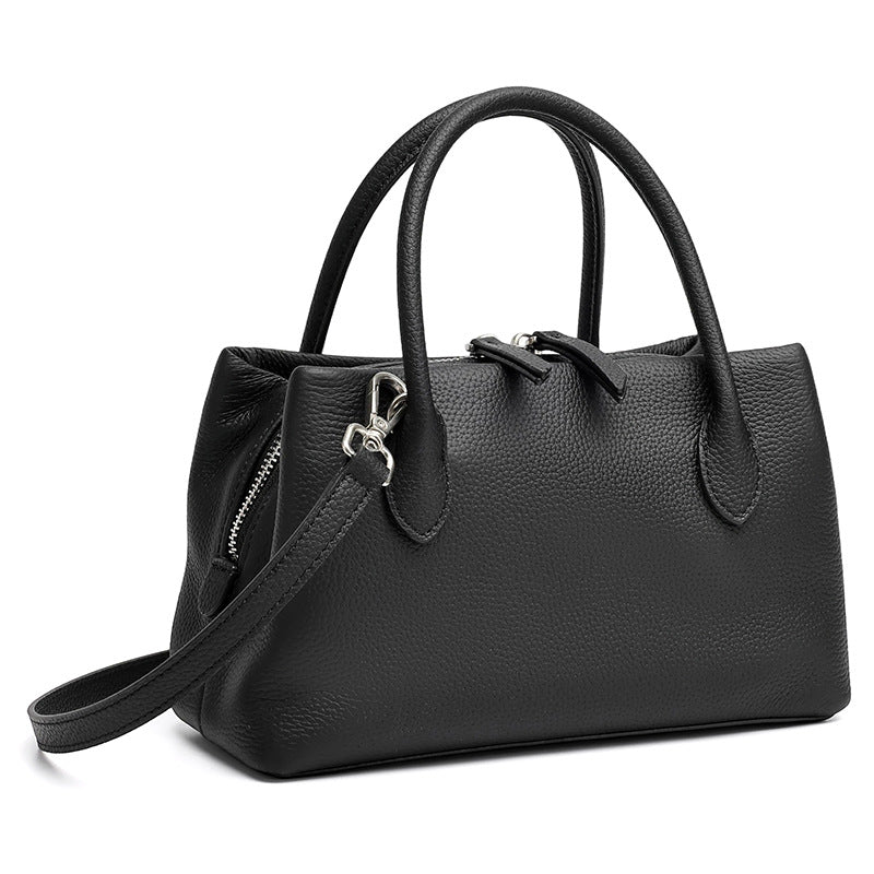 Bolsa Mini Tote Vintage em Couro Texturizado - detalhe frontal