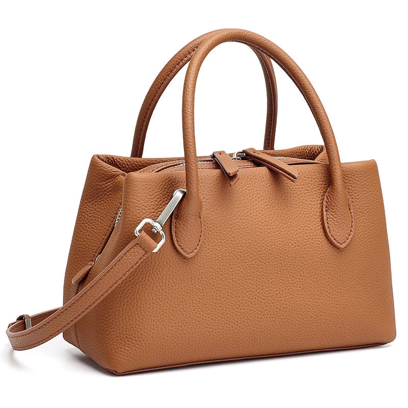 Bolsa Mini Tote Vintage em Couro Texturizado - vista lateral