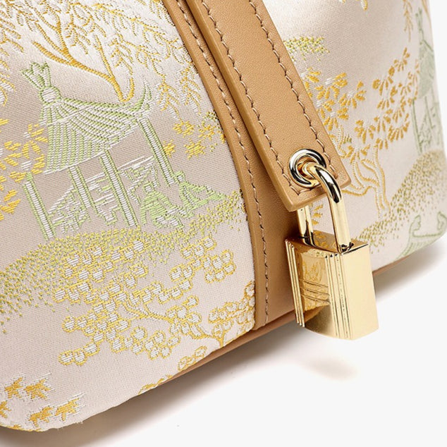 Bolsa Bucket Jardim Oriental em Couro - imagem 38
