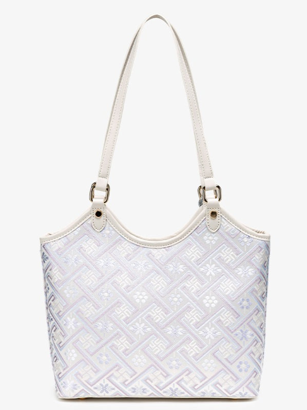 Bolsa Tote Brocado Lavanda com Tassel - imagem 11