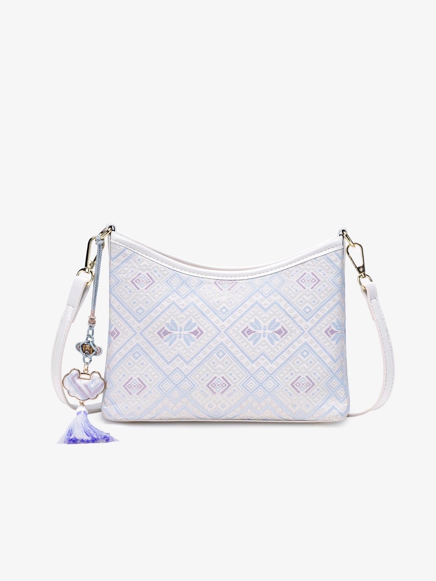Bolsa Clutch Geométrica Lavanda com Tassel - vista principal