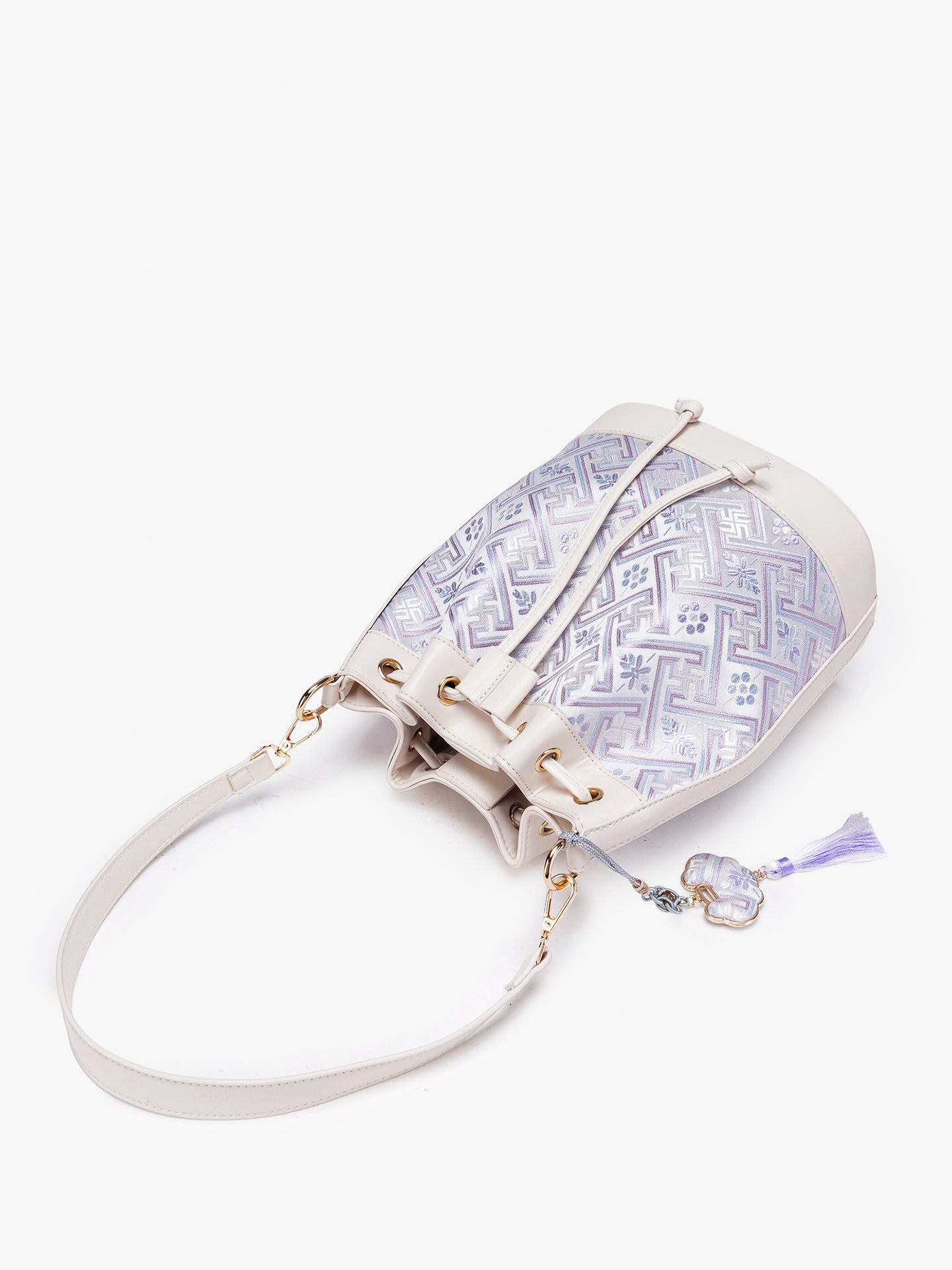 Bolsa Bucket Brocado Oriental com Tassel - imagem 9