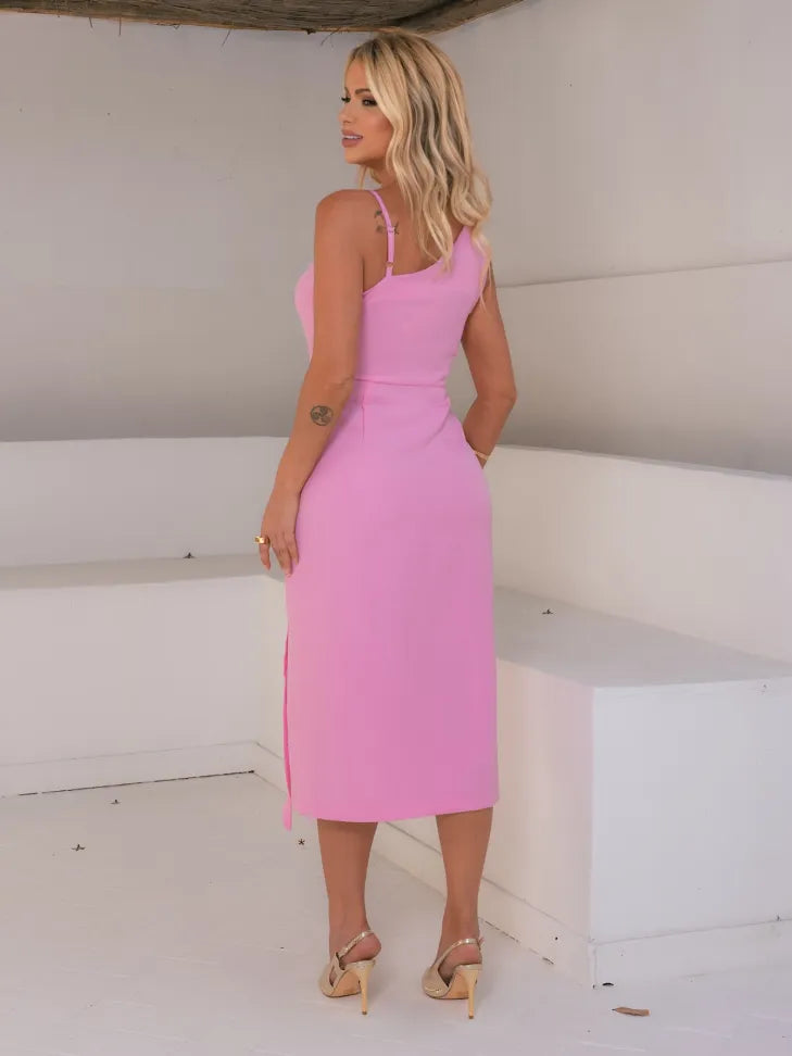 Vestido Violeta vista lateral - Vestido Feminino Vevyni