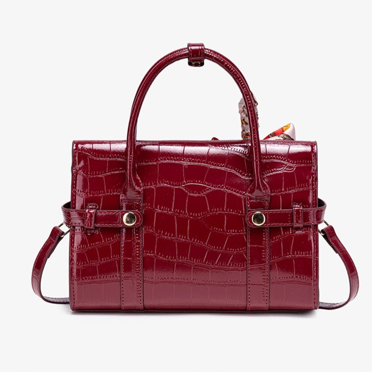 Bolsa Satchel Croco Verniz com Lenço - imagem 10