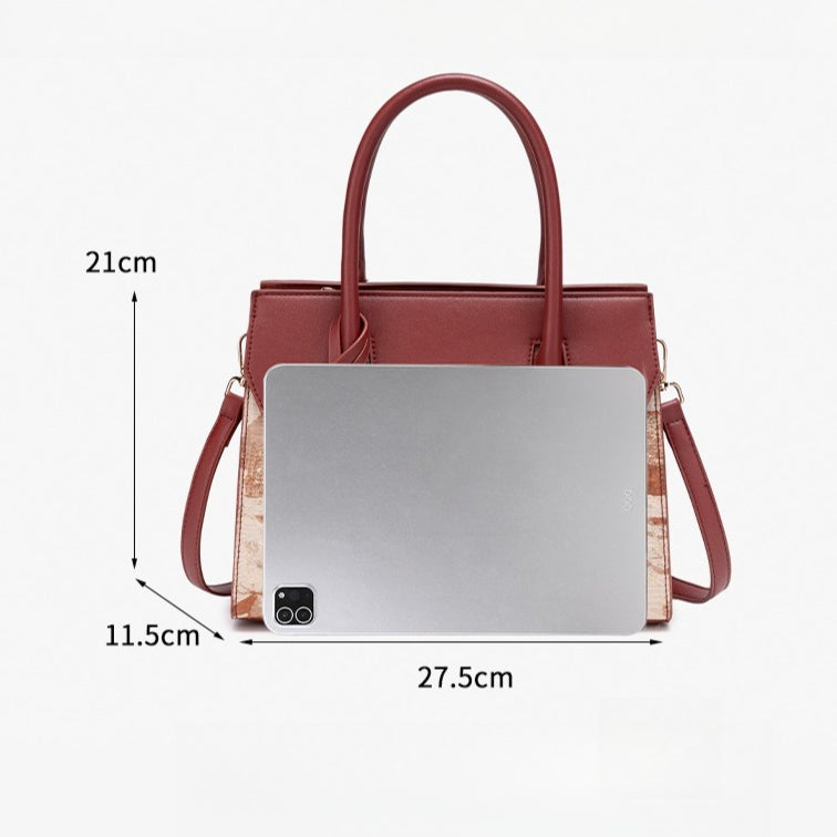 Bolsa Satchel Jacquard com Charm - imagem 16
