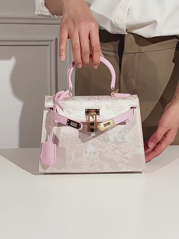 Bolsa Kelly Oriental em Couro com Charm - vista lateral