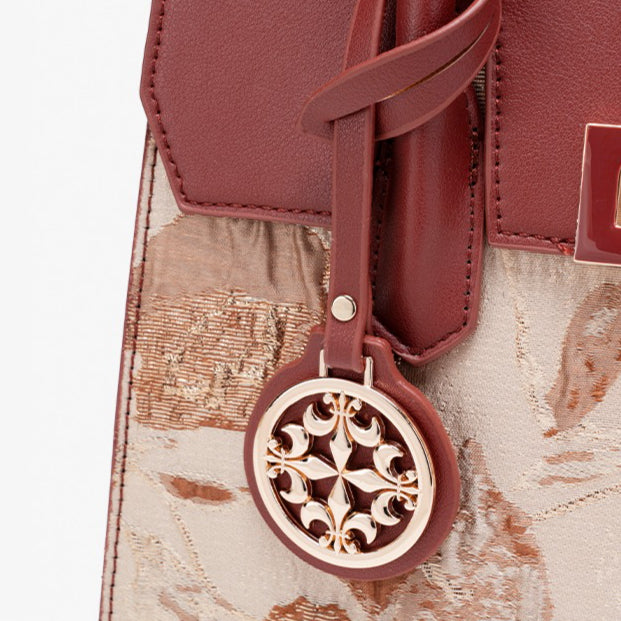 Bolsa Satchel Jacquard com Charm - imagem 13
