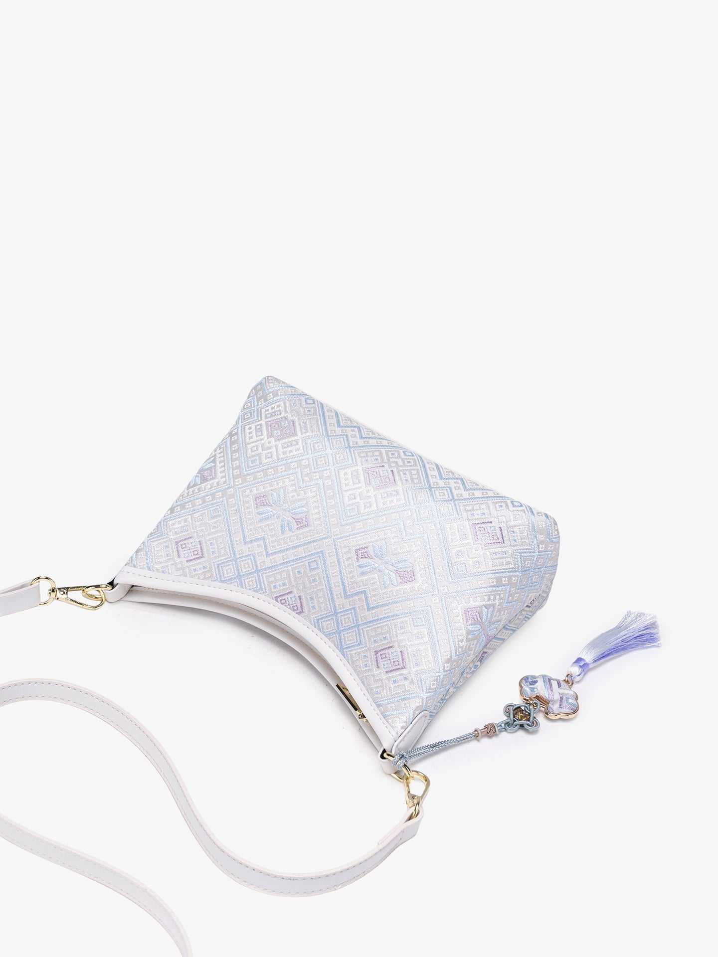 Bolsa Clutch Geométrica Lavanda com Tassel - imagem 9