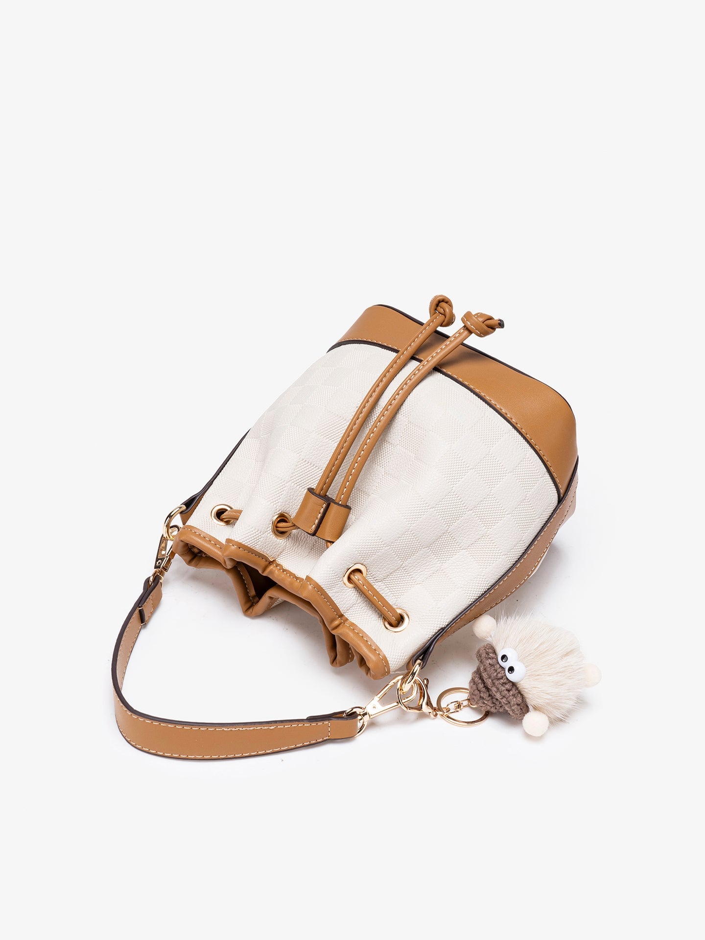 Bolsa Bucket Xadrez Vintage com Charm - imagem 8