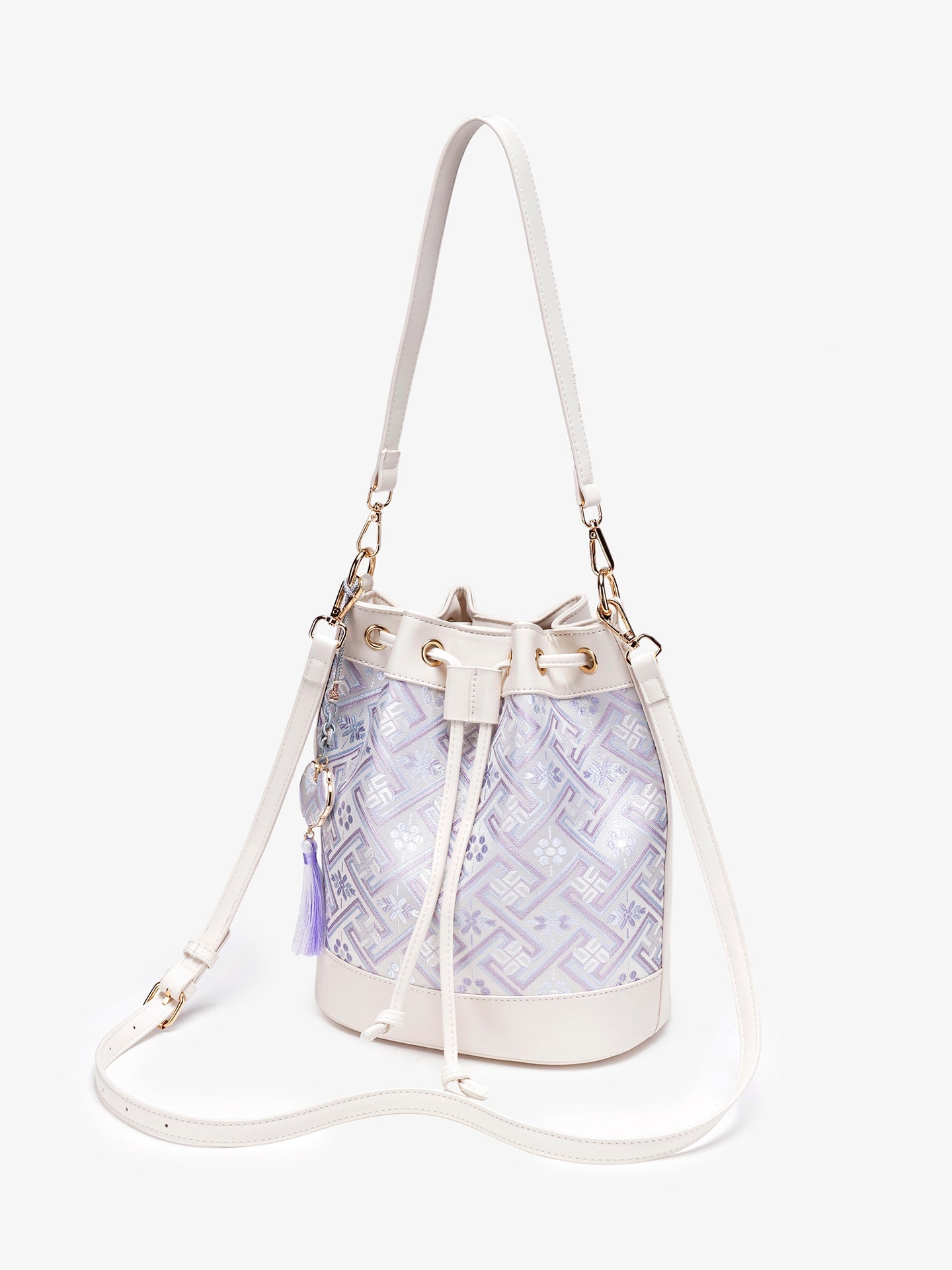 Bolsa Bucket Brocado Oriental com Tassel - imagem 6