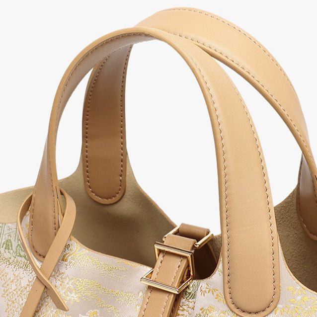 Bolsa Bucket Jardim Oriental em Couro - imagem 34