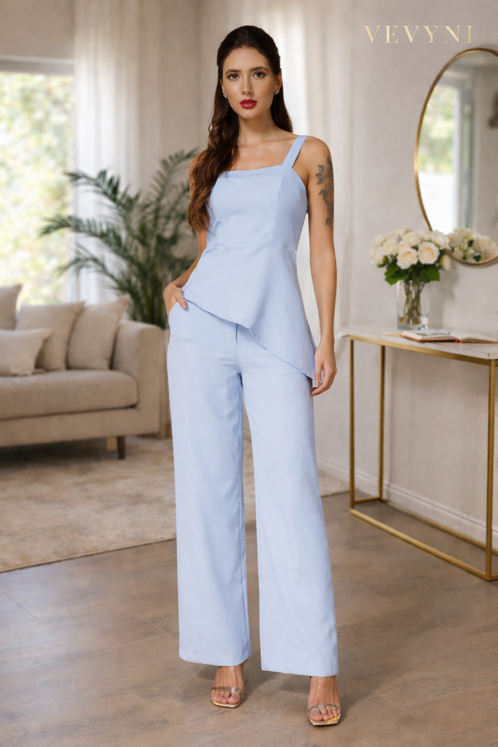 Conjunto Amélia detalhe do caimento - Conjunto Feminino Vevyni