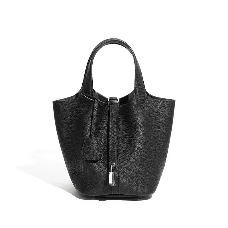 Bolsa Cesto Lumi com Fivela Prata - Taupe
