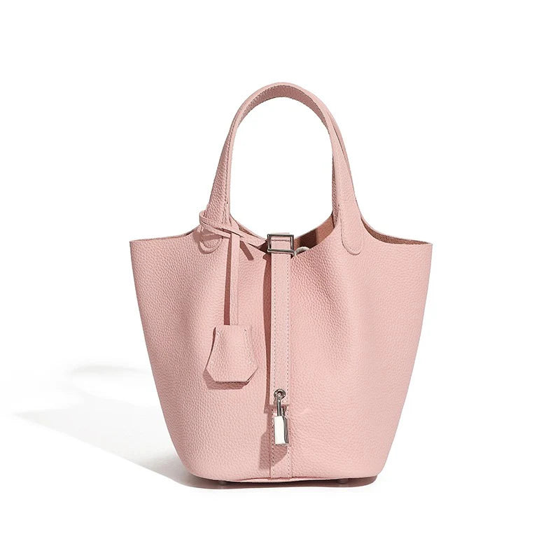 Bolsa Cesto Lumi com Fivela Prata - Taupe