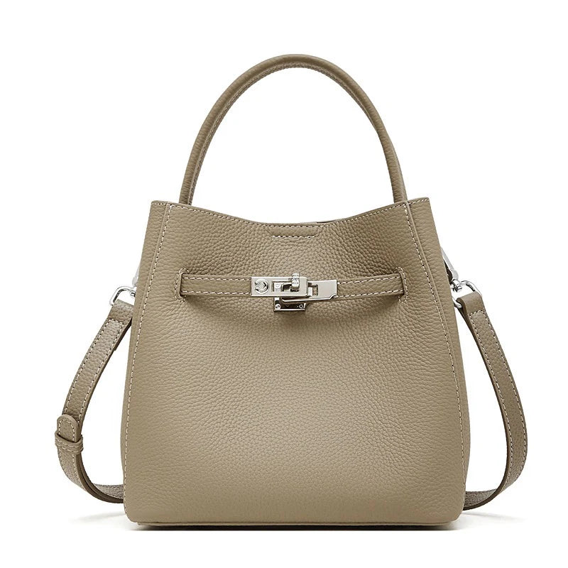 Bolsa Bucket Serena em Couro - Preto