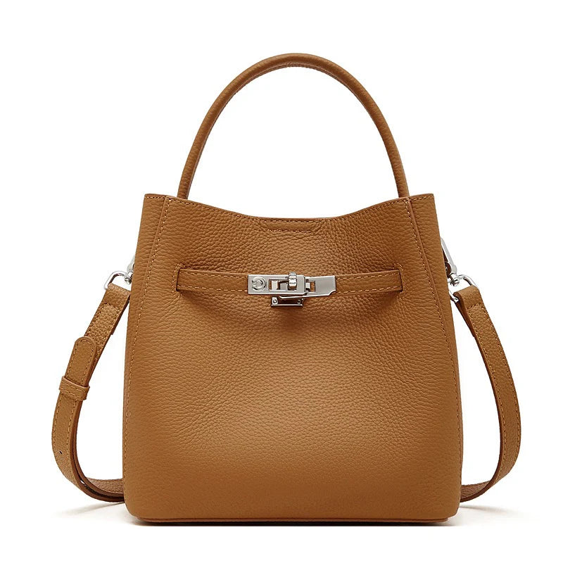Bolsa Bucket Serena em Couro - Preto