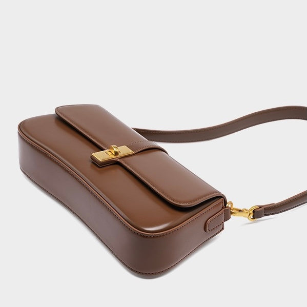 Bolsa Viena Baguete em couro vintage feminina imagem 13