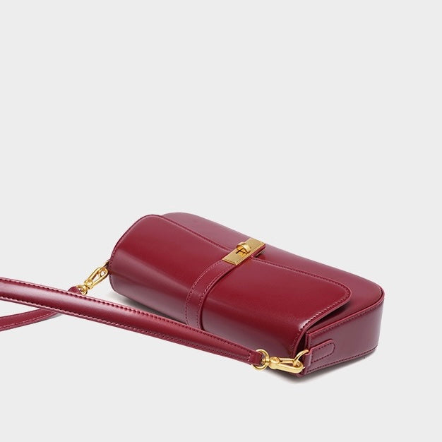 Bolsa Viena Baguete em couro vintage feminina imagem 18