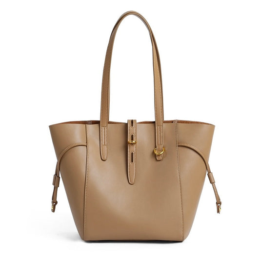 Bolsa tote em couro Firenze com fecho decorativo vista frontal