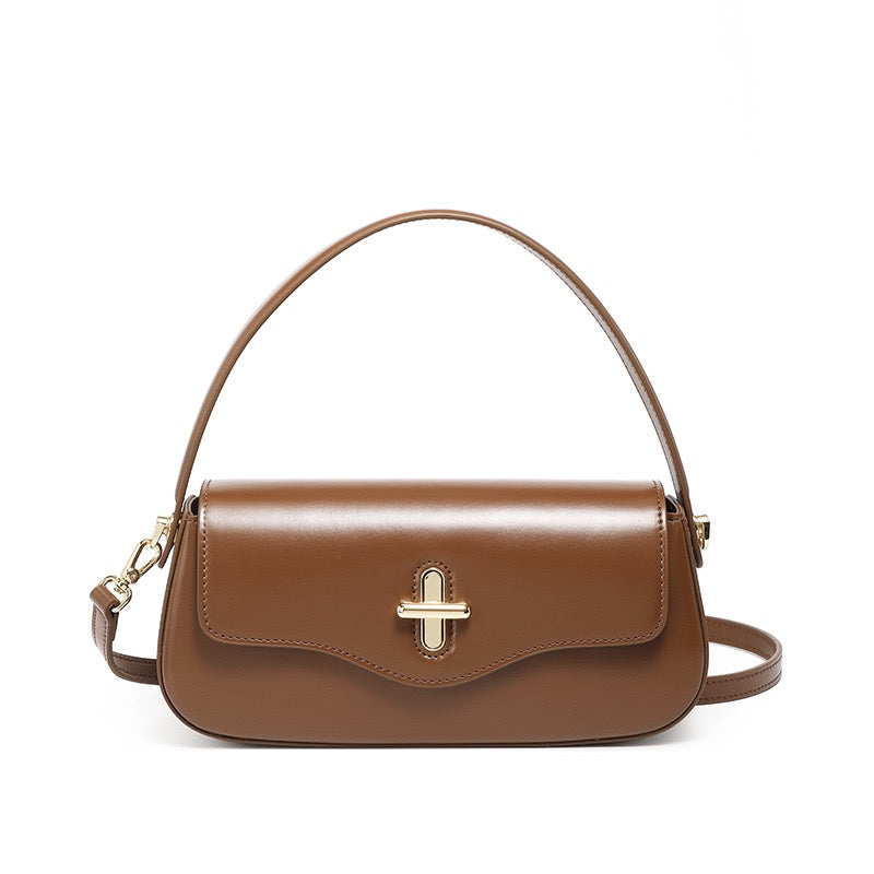 Bolsa Baguette Lara em Couro - detalhe do acabamento