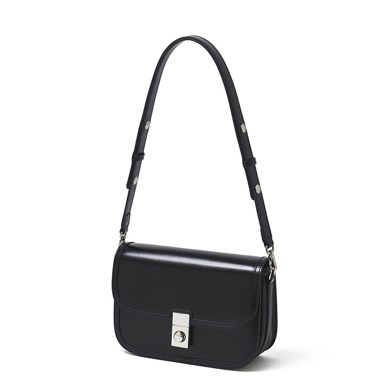 Bolsa Clara Vintage em Couro - vista lateral