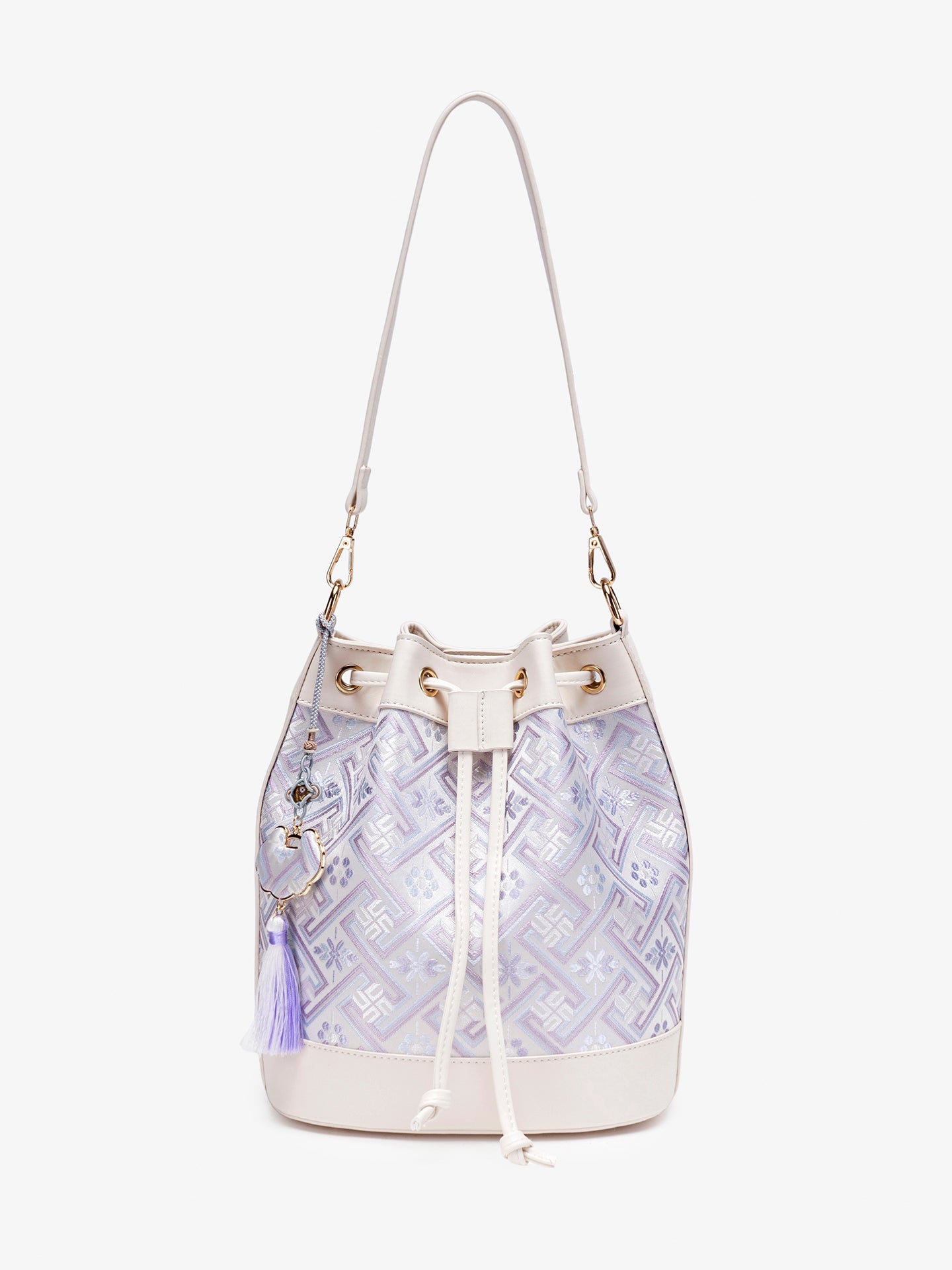 Bolsa Bucket Brocado Oriental com Tassel - vista principal