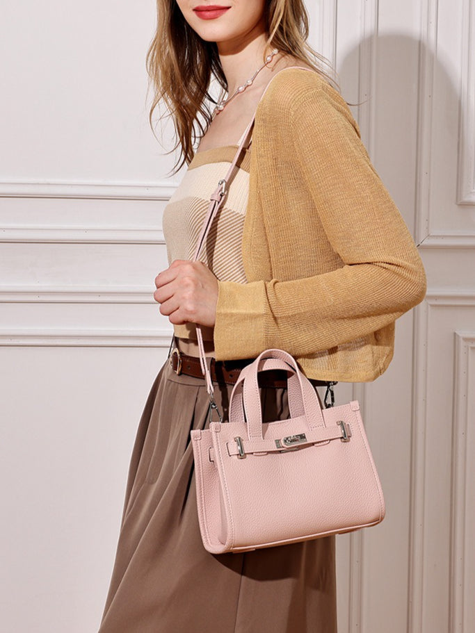 Bolsa Kelly Minimalista em Couro Texturizado - imagem 45
