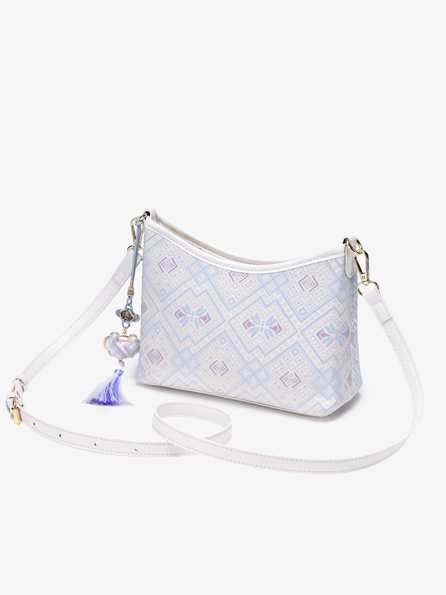 Bolsa Clutch Geométrica Lavanda com Tassel - imagem 6