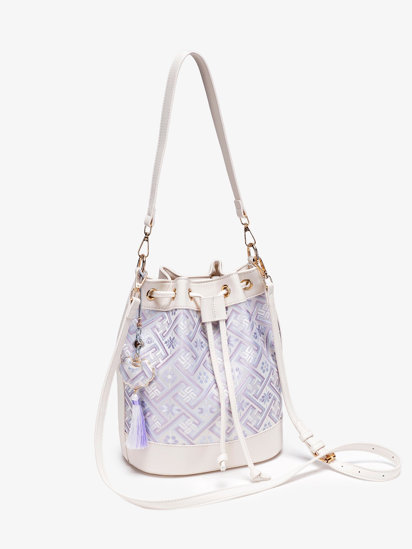 Bolsa Bucket Brocado Oriental com Tassel - imagem 7