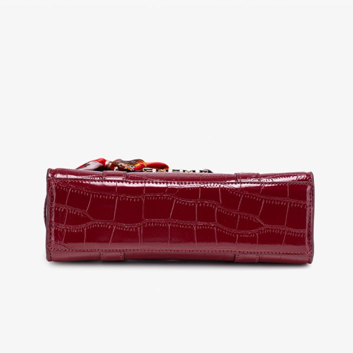 Bolsa Satchel Croco Verniz com Lenço - imagem 11
