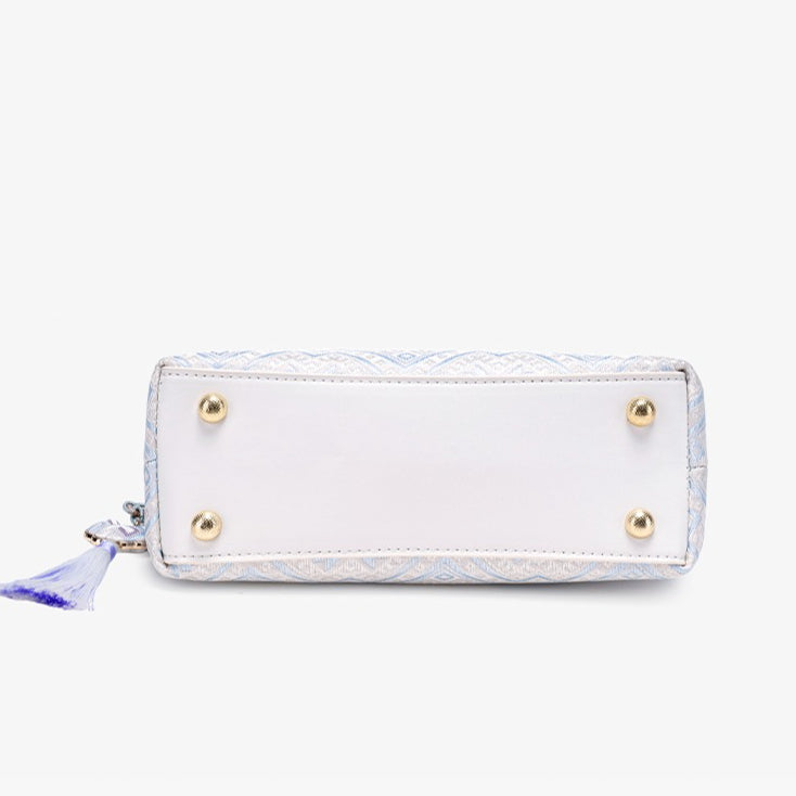 Bolsa Clutch Geométrica Lavanda com Tassel - imagem 12