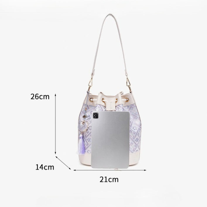 Bolsa Bucket Brocado Oriental com Tassel - imagem 17