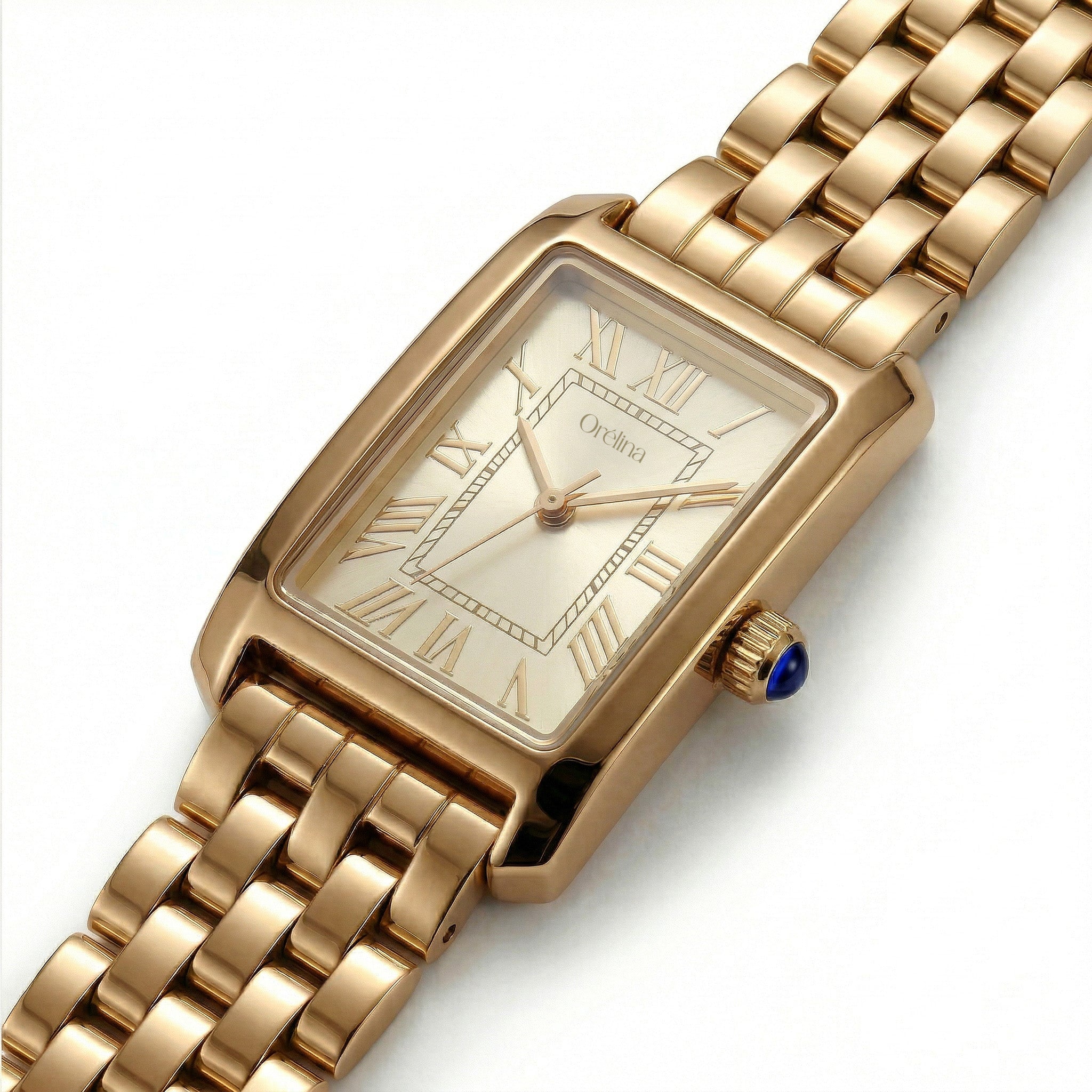 Relógio Margot Vintage Feminino em aço inoxidável, detalhe da pulseira
